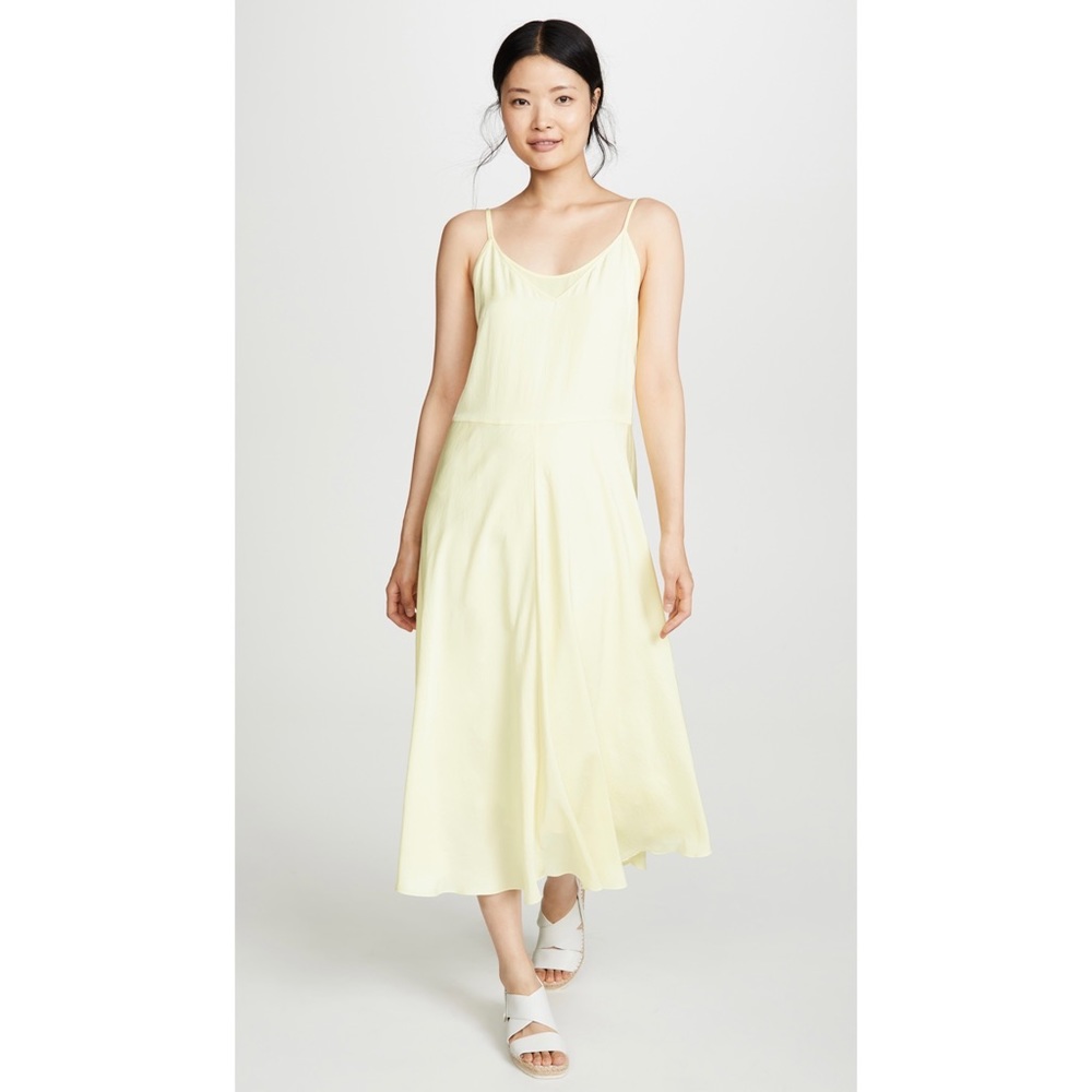 Vince Double Layer Dress in Lemon Glow Yellow Medium